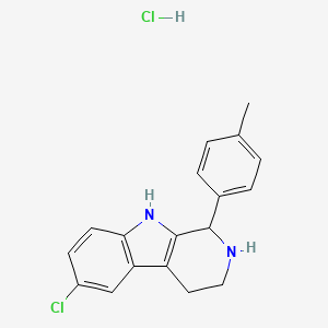 molecular formula C18H18Cl2N2 B3103120 6-Chloro-1-(4-methylphenyl)-2,3,4,9-tetrahydro-1H-beta-carboline hydrochloride CAS No. 1431964-98-5
