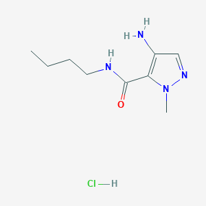 molecular formula C9H17ClN4O B3103131 4-Amino-N-butyl-1-methyl-1H-pyrazole-5-carboxamide hydrochloride CAS No. 1431965-83-1