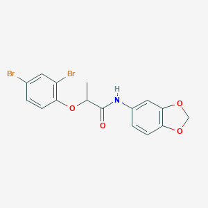 molecular formula C16H13Br2NO4 B310316 N-(1,3-benzodioxol-5-yl)-2-(2,4-dibromophenoxy)propanamide 