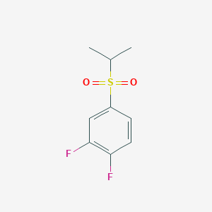 molecular formula C9H10F2O2S B3103197 1,2-Difluoro-4-propan-2-ylsulfonylbenzene CAS No. 1433888-56-2