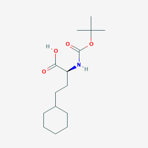 molecular formula C15H27NO4 B3103232 (S)-2-((tert-Butoxycarbonyl)amino)-4-cyclohexylbutanoic acid CAS No. 143415-51-4