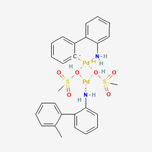 molecular formula C27H31N2O6Pd2S2+ B3103273 (2'-Amino-1,1'-biphenyl-2-yl)methanesulfonatopalladium(II) dimer CAS No. 1435520-65-2