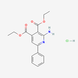 molecular formula C17H19ClN2O4 B3103276 2-Amino-3,4-diethoxycarbonyl-6-phenylpyridine hydrochloride CAS No. 143556-21-2