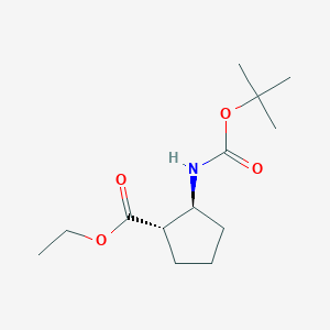 molecular formula C13H23NO4 B3103295 (1S,2S)-2-((叔丁氧羰基)氨基)环戊烷甲酸乙酯 CAS No. 143617-95-2