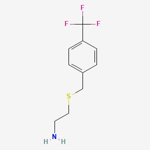 molecular formula C10H12F3NS B3103301 2-((4-(Trifluoromethyl)benzyl)thio)ethanamine CAS No. 143627-51-4