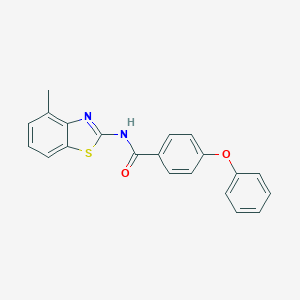 molecular formula C21H16N2O2S B310342 N-(4-methyl-1,3-benzothiazol-2-yl)-4-phenoxybenzamide 