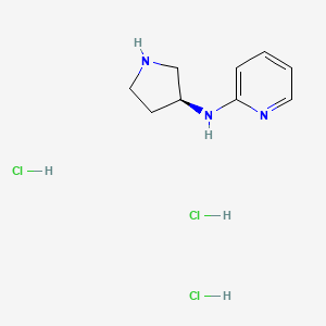 molecular formula C9H16Cl3N3 B3103428 N-[(3S)-Pyrrolidin-3-yl]pyridin-2-aminetrihydrochloride CAS No. 1439894-58-2