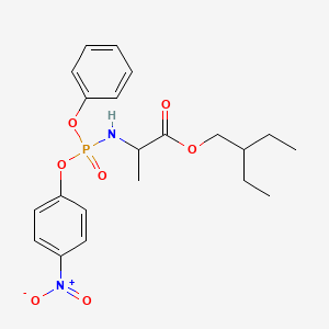 molecular formula C21H27N2O7P B3103444 2-乙基丁基 (2S)-2-[[(4-硝基苯氧基)-苯氧基磷酰氧基]氨基]丙酸酯 CAS No. 1439900-56-7