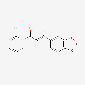 molecular formula C16H11ClO3 B3103468 3-(1,3-Benzodioxol-5-yl)-1-(2-chlorophenyl)prop-2-en-1-one CAS No. 144017-78-7