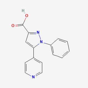 molecular formula C15H11N3O2 B3103508 1-苯基-5-(吡啶-4-基)-1H-吡唑-3-羧酸 CAS No. 144252-14-2