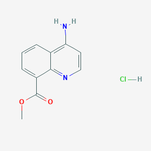 molecular formula C11H11ClN2O2 B3103677 Methyl 4-aminoquinoline-8-carboxylate hydrochloride CAS No. 1447608-03-8