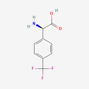 molecular formula C9H8F3NO2 B3103698 (2R)-2-amino-2-[4-(trifluoromethyl)phenyl]acetic acid CAS No. 144789-73-1