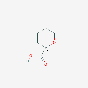 molecular formula C7H12O3 B3103708 (2R)-2-methyloxane-2-carboxylic acid CAS No. 1447943-69-2