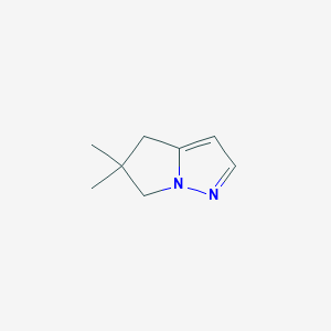 molecular formula C8H12N2 B3103711 5,5-Dimethyl-5,6-dihydro-4H-pyrrolo[1,2-b]pyrazole CAS No. 1447997-32-1