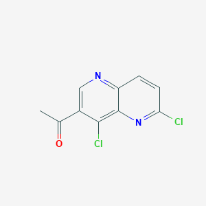 molecular formula C10H6Cl2N2O B3103719 1-(4,6-Dichloro-1,5-naphthyridin-3-yl)ethan-1-one CAS No. 1448361-59-8