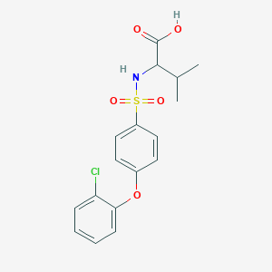 molecular formula C17H18ClNO5S B3103733 ((4-(2-氯苯氧基)苯基)磺酰基)缬氨酸 CAS No. 1448636-37-0