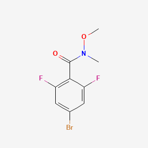 molecular formula C9H8BrF2NO2 B3103768 4-Bromo-2,6-difluoro-N-methoxy-N-methylbenzamide CAS No. 1449008-09-6