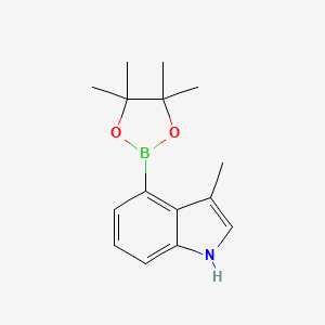 molecular formula C15H20BNO2 B3103790 3-甲基-4-(4,4,5,5-四甲基-1,3,2-二氧杂硼环-2-基)-1H-吲哚 CAS No. 1449581-04-7