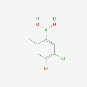 molecular formula C7H7BBrClO2 B3103853 4-Bromo-5-chloro-2-methylphenylboronic acid CAS No. 1451391-48-2