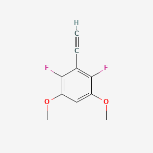 molecular formula C10H8F2O2 B3103905 Benzene, 3-ethynyl-2,4-difluoro-1,5-dimethoxy- CAS No. 1453211-49-8