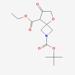 molecular formula C14H21NO6 B3103916 2-叔丁基 8-乙基 7-氧代-5-氧杂-2-氮杂螺[3.4]辛烷-2,8-二羧酸酯 CAS No. 1453315-80-4