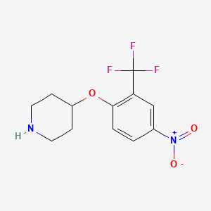 molecular formula C12H13F3N2O3 B3104011 4-(4-Nitro-2-(trifluoromethyl)phenoxy)piperidine CAS No. 1456483-19-4