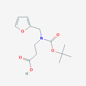 molecular formula C13H19NO5 B3104105 3-{[(Tert-butoxy)carbonyl][(furan-2-yl)methyl]amino}propanoic acid CAS No. 146033-29-6