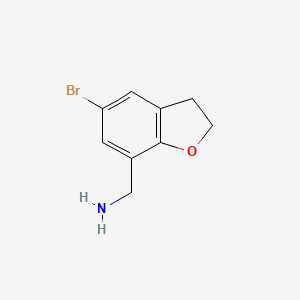 molecular formula C9H10BrNO B3104131 (5-Bromo-2,3-dihydro-1-benzofuran-7-yl)methanamine CAS No. 1461868-73-4
