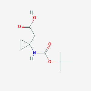 molecular formula C10H17NO4 B3104189 2-(1-((tert-Butoxycarbonyl)amino)cyclopropyl)acetic acid CAS No. 1463522-68-0