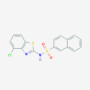 molecular formula C17H11ClN2O2S2 B310421 N-(4-chloro-1,3-benzothiazol-2-yl)-2-naphthalenesulfonamide 