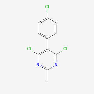 molecular formula C11H7Cl3N2 B3104229 4,6-Dichloro-5-(4-chlorophenyl)-2-methylpyrimidine CAS No. 146532-97-0