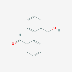 molecular formula C14H12O2 B3104244 2'-(Hydroxymethyl)-[1,1'-biphenyl]-2-carbaldehyde CAS No. 14665-22-6