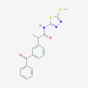 molecular formula C19H17N3O2S2 B310426 2-(3-benzoylphenyl)-N-[5-(methylsulfanyl)-1,3,4-thiadiazol-2-yl]propanamide 