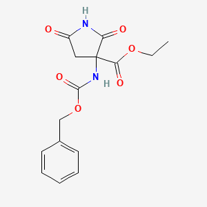 molecular formula C15H16N2O6 B3104310 Ethyl 3-(((benzyloxy)carbonyl)amino)-2,5-dioxopyrrolidine-3-carboxylate CAS No. 147194-10-3
