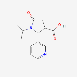 molecular formula C13H16N2O3 B3104332 1-Isopropyl-5-oxo-2-(pyridin-3-yl)pyrrolidine-3-carboxylic acid CAS No. 147451-99-8