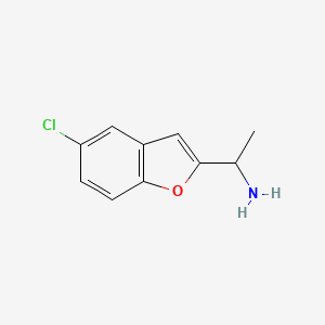 molecular formula C10H10ClNO B3104377 1-(5-氯-苯并呋喃-2-基)-乙胺 CAS No. 147724-81-0