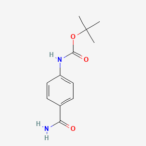 molecular formula C12H16N2O3 B3104429 tert-Butyl (4-carbamoylphenyl)carbamate CAS No. 1480076-66-1