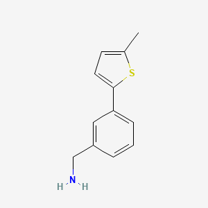 molecular formula C12H13NS B3104507 1-[3-(5-Methylthiophen-2-yl)phenyl]methanamine CAS No. 1483793-42-5