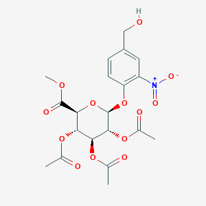 (2S,3R,4S,5S,6S)-2-(4-(Hydroxymethyl)-2-nitrophenoxy)-6-(methoxycarbonyl)tetrahydro-2H-pyran-3,4,5-triyl triacetate