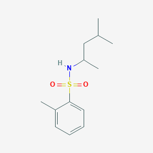 molecular formula C13H21NO2S B310466 N-(1,3-dimethylbutyl)-2-methylbenzenesulfonamide 