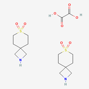 molecular formula C16H28N2O8S2 B3104826 7-Thia-2-aza-spiro[3.5]nonane 7,7-dioxide hemioxalate CAS No. 1501856-47-8