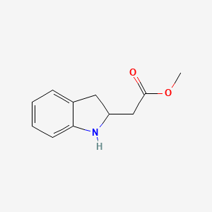 molecular formula C11H13NO2 B3104885 Methyl 2-(2,3-dihydro-1H-indol-2-yl)acetate CAS No. 150535-14-1