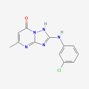 molecular formula C12H10ClN5O B3104893 2-[(3-Chlorophenyl)amino]-5-methyl[1,2,4]triazolo[1,5-a]pyrimidin-7-ol CAS No. 1505456-00-7