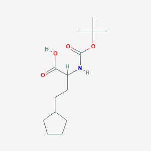 molecular formula C14H25NO4 B3104899 2-((叔丁氧羰基)氨基)-4-环戊基丁酸 CAS No. 150588-14-0