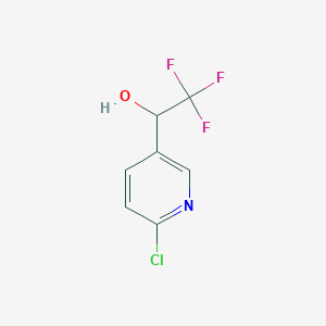 molecular formula C7H5ClF3NO B3104914 2-Chloro-5-(2,2,2-trifluoro-1-hydroxyethyl)pyridine CAS No. 150698-77-4