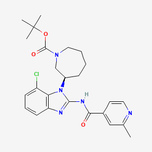 molecular formula C25H30ClN5O3 B3104943 tert-Butyl (R)-3-(7-chloro-2-(2-methylisonicotinamido)-1H-benzo[d]imidazol-1-yl)azepane-1-carboxylate CAS No. 1508258-34-1