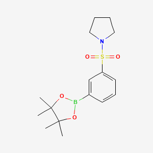 molecular formula C16H24BNO4S B3104960 1-{[3-(Tetramethyl-1,3,2-dioxaborolan-2-yl)benzene]sulfonyl}pyrrolidine CAS No. 1509932-05-1