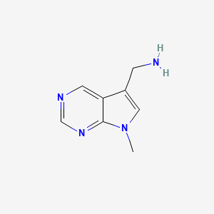 molecular formula C8H10N4 B3105006 {7-Methyl-7H-pyrrolo[2,3-d]pyrimidin-5-yl}methanamine CAS No. 1515112-71-6