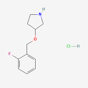 molecular formula C11H15ClFNO B3105137 3-[(2-Fluorobenzyl)oxy]pyrrolidine hydrochloride CAS No. 1521955-76-9