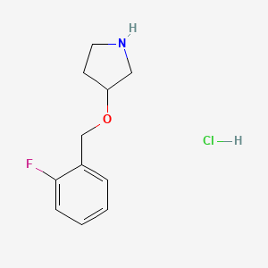 molecular formula C11H15ClFNO B3105137 3-[(2-氟苄基)氧基]吡咯烷盐酸盐 CAS No. 1521955-76-9